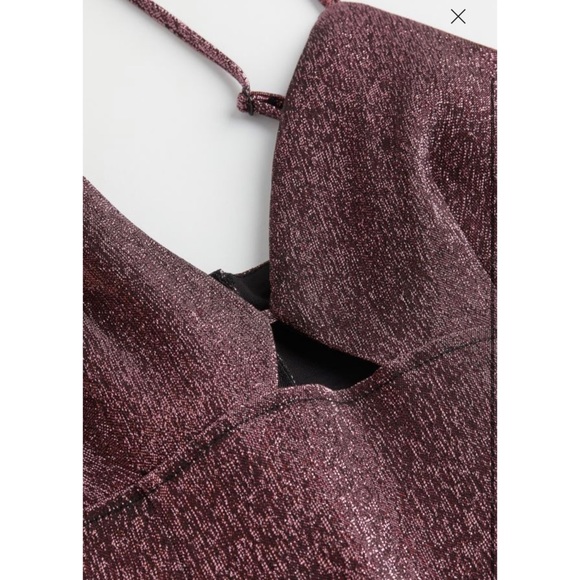 New H&M Mauve Sparkley Cutout Mini Dress - Picture 5 of 7